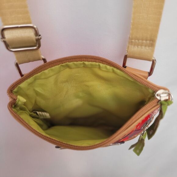 Lily Bloom Christmas Passport Crossbody Bag 3 Zip Pockets Adjustable Strap - Picture 6 of 12